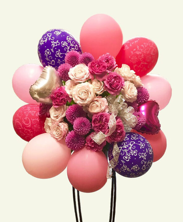 スタンド花 バルーンフレームで華やかさ倍増！お好みのカラーで作成出来ます